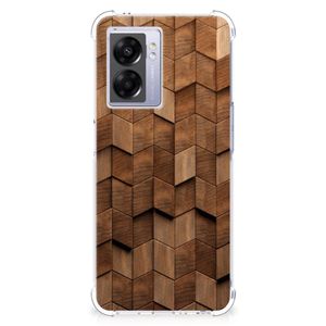 Stevig Telefoonhoesje voor OPPO A77 5G | A57 5G Wooden Cubes