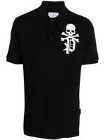 Philipp Plein polo Skull & Bones en piqué - Noir - thumbnail