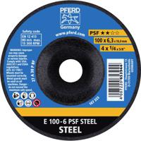 PFERD 62010634 E 100-6 PSF STEEL/16,0 Afbraamschijf gebogen Diameter 100 mm Boordiameter 16 mm Gietijzer, Staal, Gegoten staal 10 stuk(s)