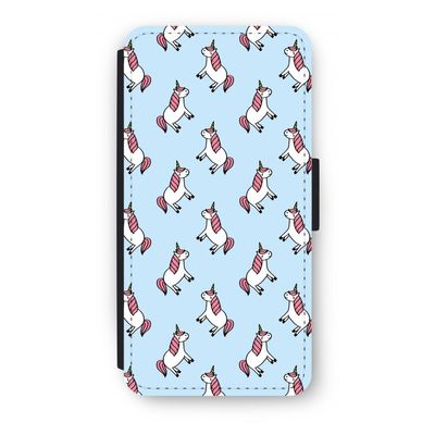 Eenhoorns overal: iPhone 8 Plus Flip Hoesje