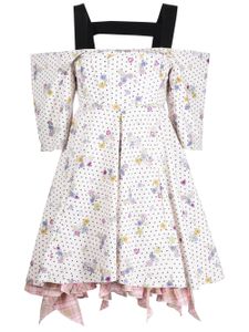 Natasha Zinko robe en coton Vasilisa à fleurs - Blanc