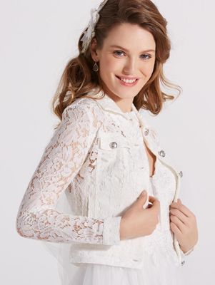 LILLY 09-3805-CR Bruidsjasje Kant | Maat: M