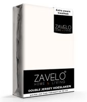 Zavelo Double Jersey Hoeslaken Creme-1-persoons (90x200 cm) - thumbnail
