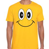 Verkleed T-shirt voor heren - Smile Emoticon - geel - carnaval - feestkleding