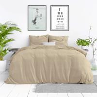 Dekbedovertrek Stone Washed Zand Effen 140x200 Cm Anti Allergie & Stevig Dreamhouse - Dekbed-Discounter.nl