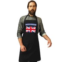 Engelse vlag keukenschort/ barbecueschort zwart heren en dames - Feestschorten