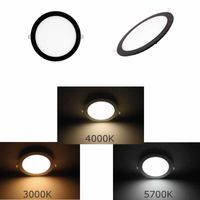 LED paneel rond 7W 120mm inbouw zwart 720 Lm kleur instelbaar 3000K, 4000K en 5700K dimbaar