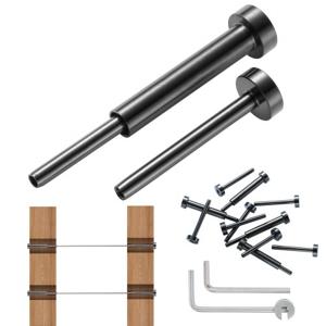 VEVOR 40-pack onzichtbare kabelrailset, T316 roestvrij staal 1/8" onzichtbare ontvanger en drukboutuiteinde voor kabelrailing, drukspanner 1/8" voor houten/metalen palen, zwart