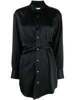 Alexander Wang robe-chemise satinée à design drapé - Noir - thumbnail