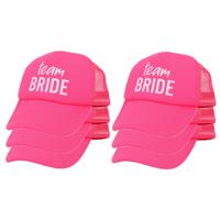 Vrijgezellenfeest baseballcap/petje - 6x - Team Bride - roze - dames - polyester - thumbnail