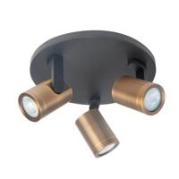 Highlight OpbouwspotHalo Spot zwart met koper brons 3-lichts rond - S7147.32
