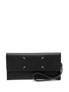 Maison Margiela pochette encuir à coutures signature - Noir