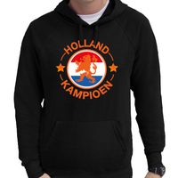 Zwarte hoodie Holland / Nederland supporter Holland kampioen met leeuw EK/ WK voor heren - thumbnail