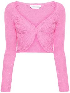 Blumarine cardigan en maille à imprimé papillon - Rose