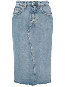 MM6 Maison Margiela jupe crayon en jean à bords francs - Bleu