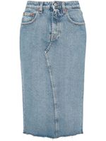 MM6 Maison Margiela jupe crayon en jean à bords francs - Bleu