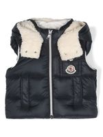 Moncler Enfant gilet à capuche - Bleu - thumbnail