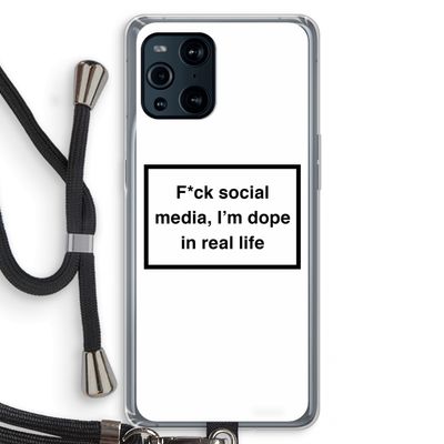 I'm dope: Oppo Find X3 Transparant Hoesje met koord