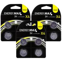 Energymax knoopcel batterijen budget voordeelset - CR2025 - 12x stuks - thumbnail