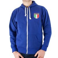 Italië 1975 Retro Rugby Zipped Hoodie - Blauw