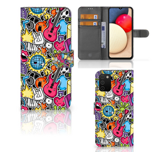 Samsung Galaxy A03s Wallet Case met Pasjes Punk Rock