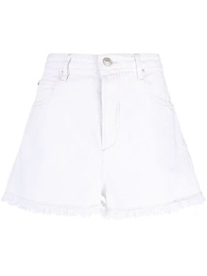 ISABEL MARANT short en jean Lesia à bords frangés - Blanc