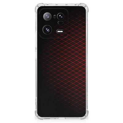 Xiaomi 13 Pro Doorzichtige Silicone Hoesje Geruit Rood Xiaomi 13 Pro Doorzichtige Silicone Hoesje Geruit Rood