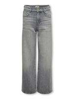 Kids ONLY winter jeansbroek meisjes - grijs - KogCobain - wide leg fit, glitter steentjes