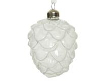 Ornament dennenappel glas d7h10 cm frost KSD - Ksd