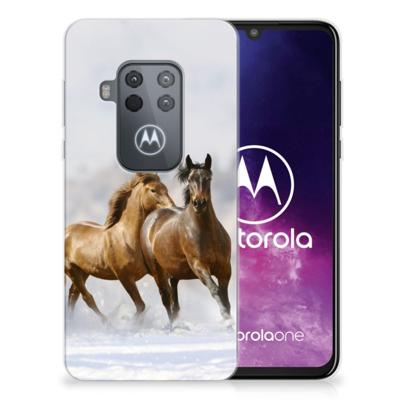 Motorola One Zoom | TPU Hoesje | Paarden Motorola One Zoom | TPU Hoesje | Paarden