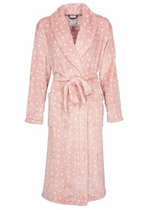 Roze sterrenbadjas dames fleece-3xl