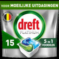 Dreft Platinum All In One Vaatwastabletten, Original, 15 Capsules bij Jumbo