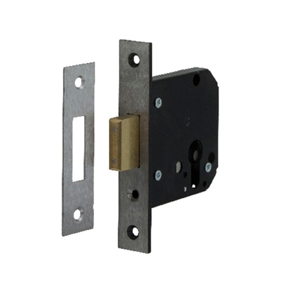Nemef 4228 Veiligheidsbijzetslot | SKG** | DM60mm | voorplaat RVS 25x140mm afgerond | messing nachtschoot | DR 1+2+3+4 - 9422827600