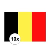 10x stuks Stickertjes van vlag van Belgie   -