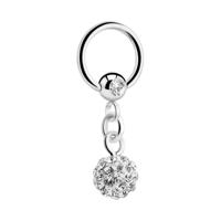 Jeweled Ball Closure Ring met bedel Chirurgisch staal 316L / Belegde messing Piercingringen