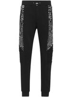 Philipp Plein pantalon de jogging en coton à motif cachemire - Noir