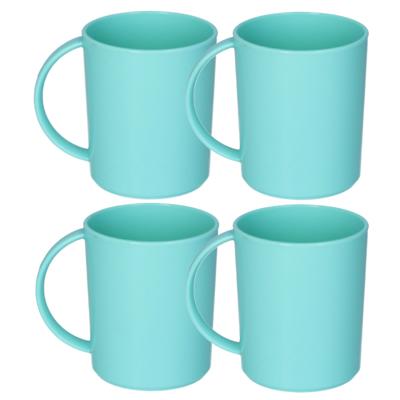 Plasticforte onbreekbare Drinkbekers - 4x - kunststof - 350 ml - groen - kinderen - camping Plasticforte onbreekbare Drinkbekers - 4x - kunststof - 350 ml - groen - kinderen - camping