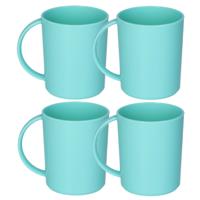 Plasticforte onbreekbare Drinkbekers - 4x - kunststof - 350 ml - groen - kinderen - camping