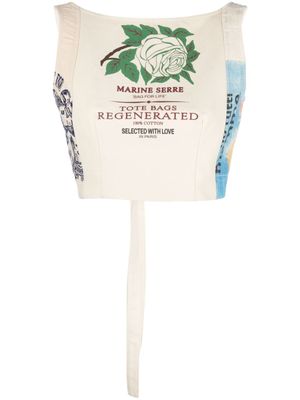 Marine Serre haut-bustier Regenerated Tote Bags - Tons neutres