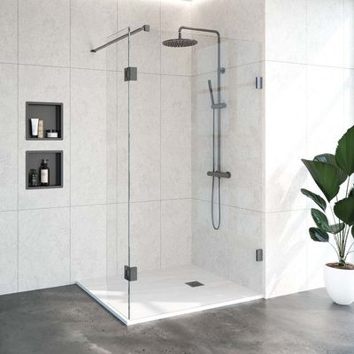 Inloopdouche Compleet Just Creating Profielloos 120/40 cm Draaibaar Gunmetal Sanitop