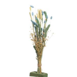 Droogbloemen boeket mix - blauw - 70 cm - Leen Bakker