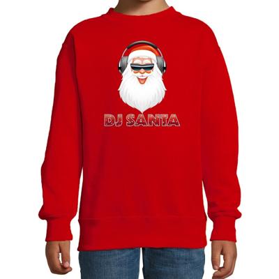 Foute kersttrui / sweater - DJ Santa / Kerstman - rood - voor kinderen - stoere kerstkleding