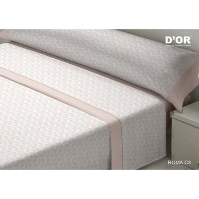 Beddengoedset D'Or ROMA Roze Bed van 150 Franela