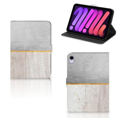 iPad Mini 6 (2021) Tablet Book Cover Wood Concrete iPad Mini 6 (2021) Tablet Book Cover Wood Concrete