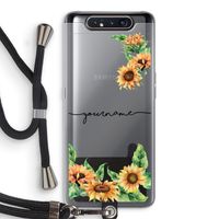 Zonnebloemen: Samsung Galaxy A80 Transparant Hoesje met koord