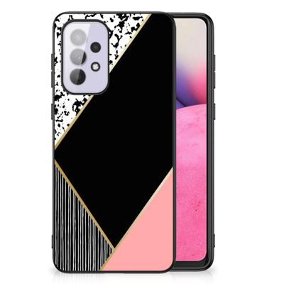 Samsung Galaxy A33 5G Backcover Zwart Roze Vormen