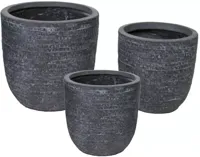 Mcollections Bloempot Utah Egg - 39 x 38 cm - Clayfibre - Grafiet