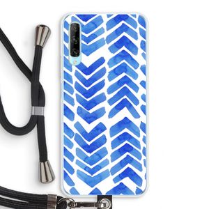Blauwe pijlen: Huawei P Smart Pro Transparant Hoesje met koord