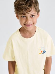 Jongensshirt met maxi motief op de achterkant ecru