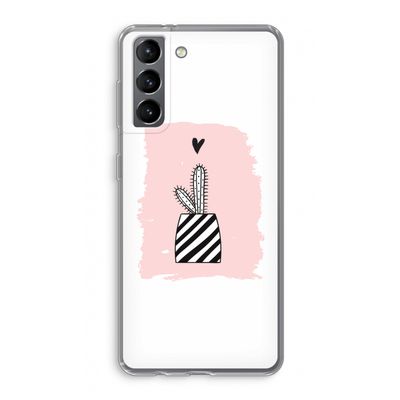 Zwart-wit cactus: Samsung Galaxy S21 Transparant Hoesje